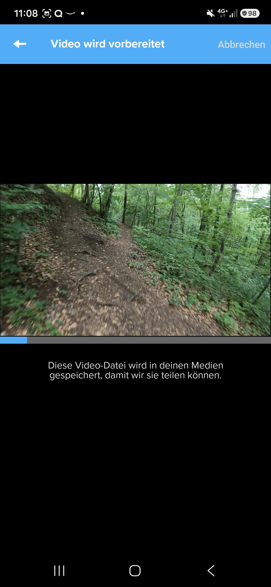 GoPro Quik preparing video progress screen